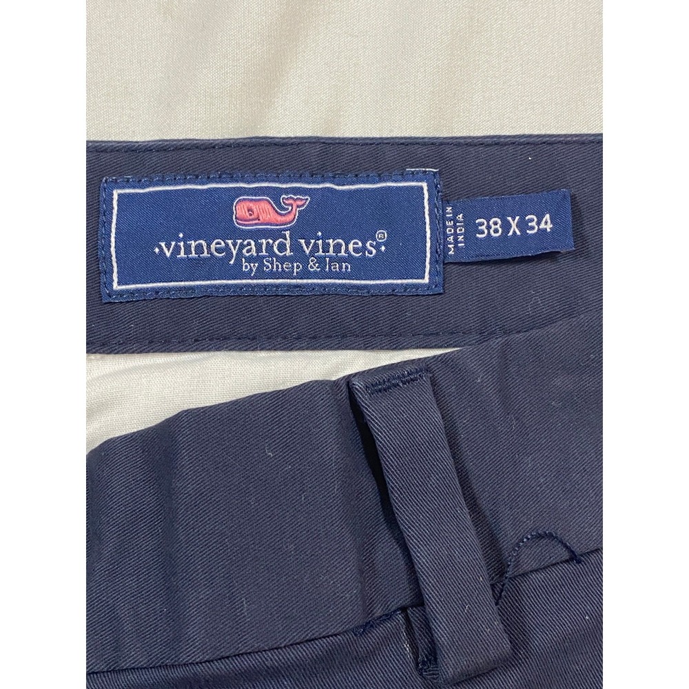 Vineyard Vines Mens Breaker Pant Navy Blue Straight Leg Chino‎ 38x34 NEW - Picture 3 of 12